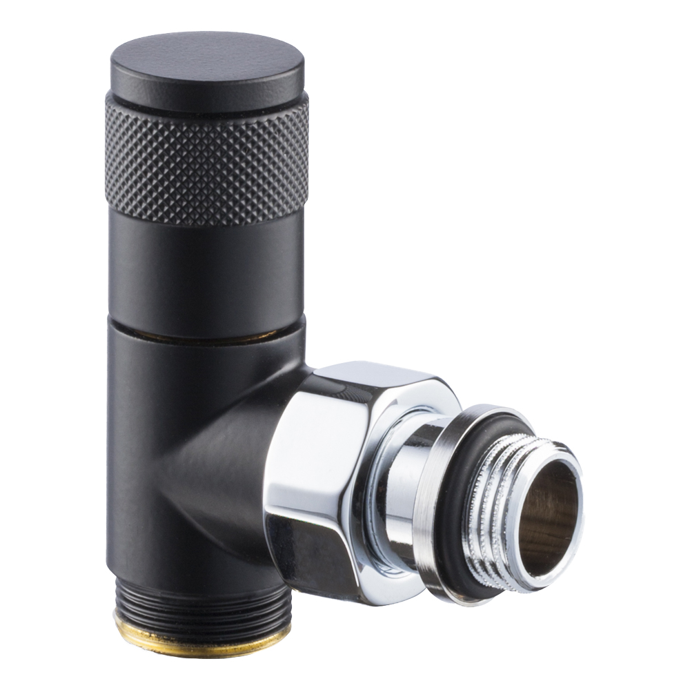 Угловой вентиль SR Rubinetterie Tondera, ручная регулировка 1/2"х3/4" E, цвет черный