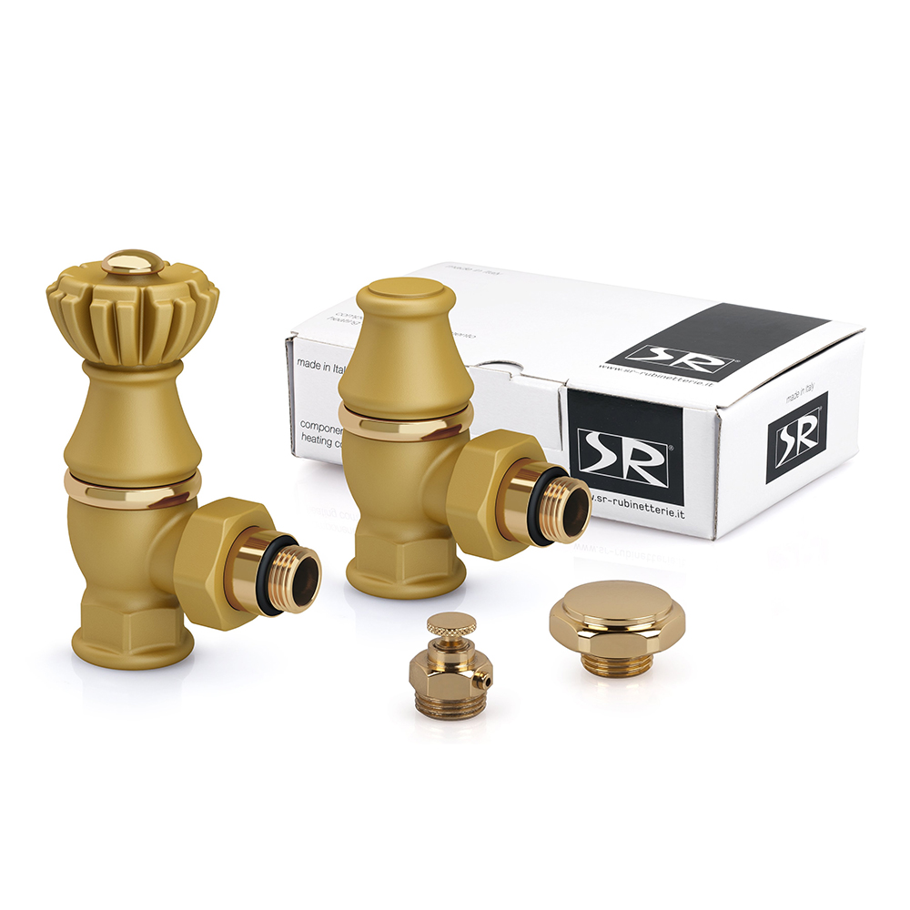 Комплект SR Rubinetterie серия "Liberty" 1/2"х3/4" угловой, цвет золото RAL1036