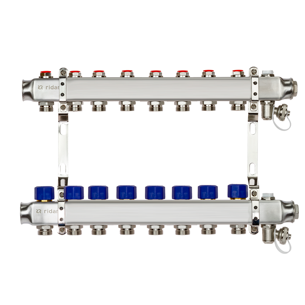 Комплект коллекторов Ридан SSM-8R set с кронштейнами, 8 контуров