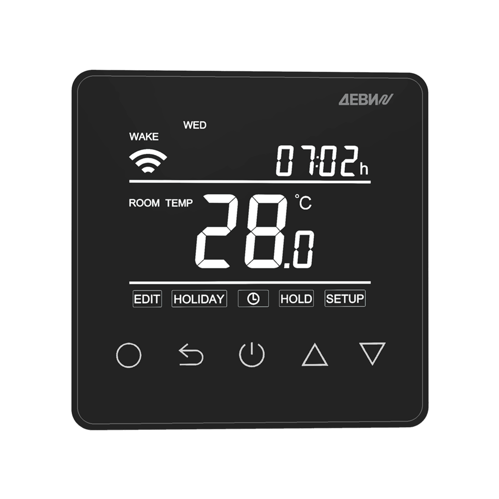 Терморегулятор ДЕВИ Prime c Wi-Fi, с комбинацией датчиков, черный, 16А