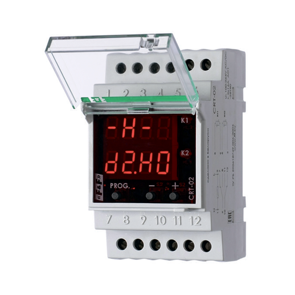 Терморегулятор ДЕВИ CRT-02 (-50°C-+140°C) на шину DIN, с датчиком RT823 на проводе, 2х16А