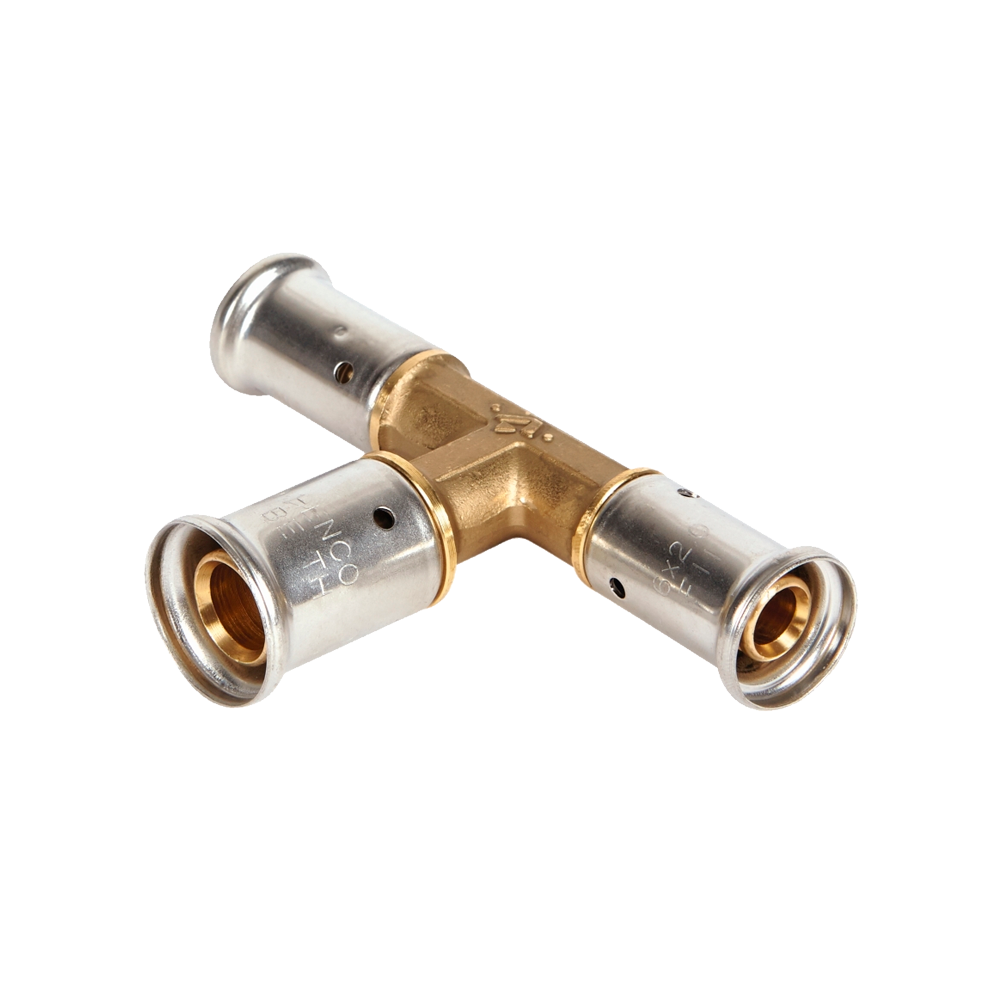 Тройник переходной увеличенный в центре, латунь пресс, 26x32x26, HENCO