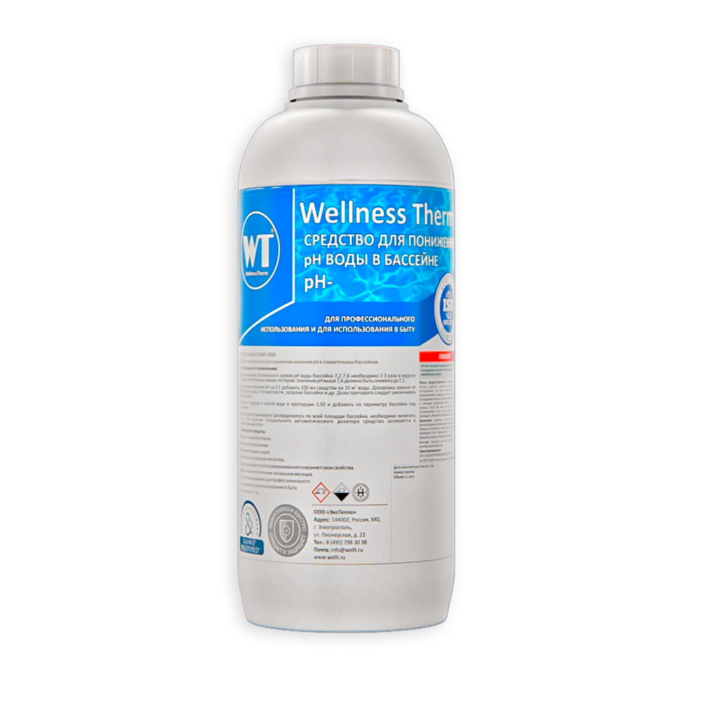 Средство Wellness Therm для понижения PH воды в бассейне (PH -) 1 л.