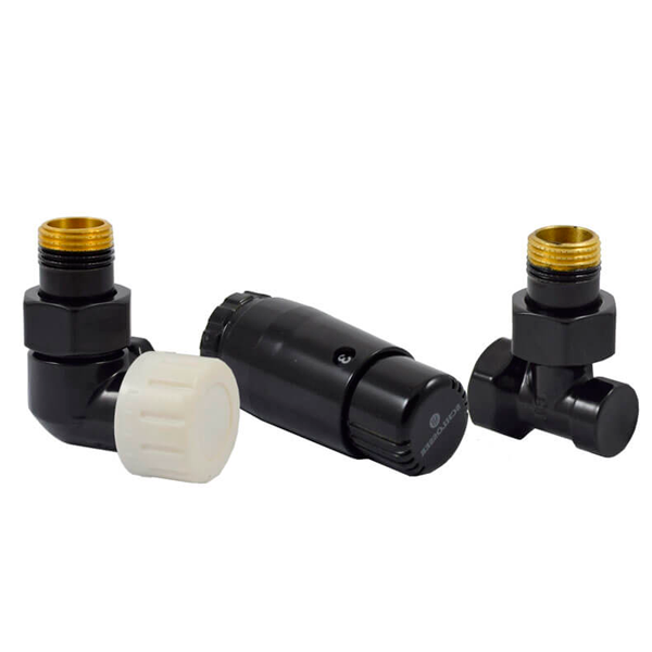 Комплект трехосевой Schlosser DN15 GZ1/2 x GW1/2, левый, с головкой Мини M30x1,5, Черный