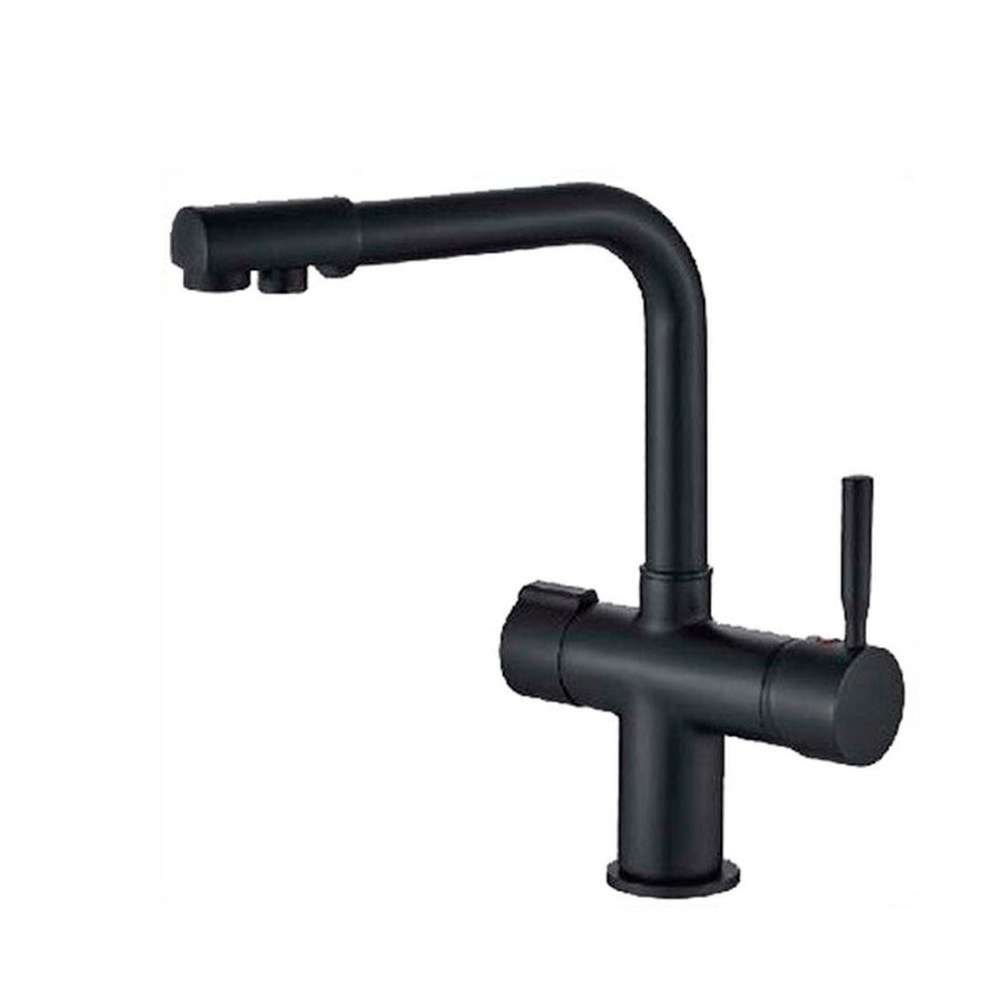Смеситель для кухни Haiba HB70088-7 с подключением фильтра питьевой воды, черный