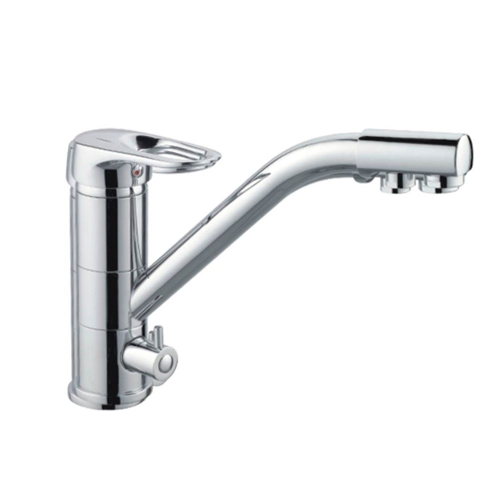 Смеситель для кухни Haiba HB4304 с подключением фильтра питьевой воды, хром