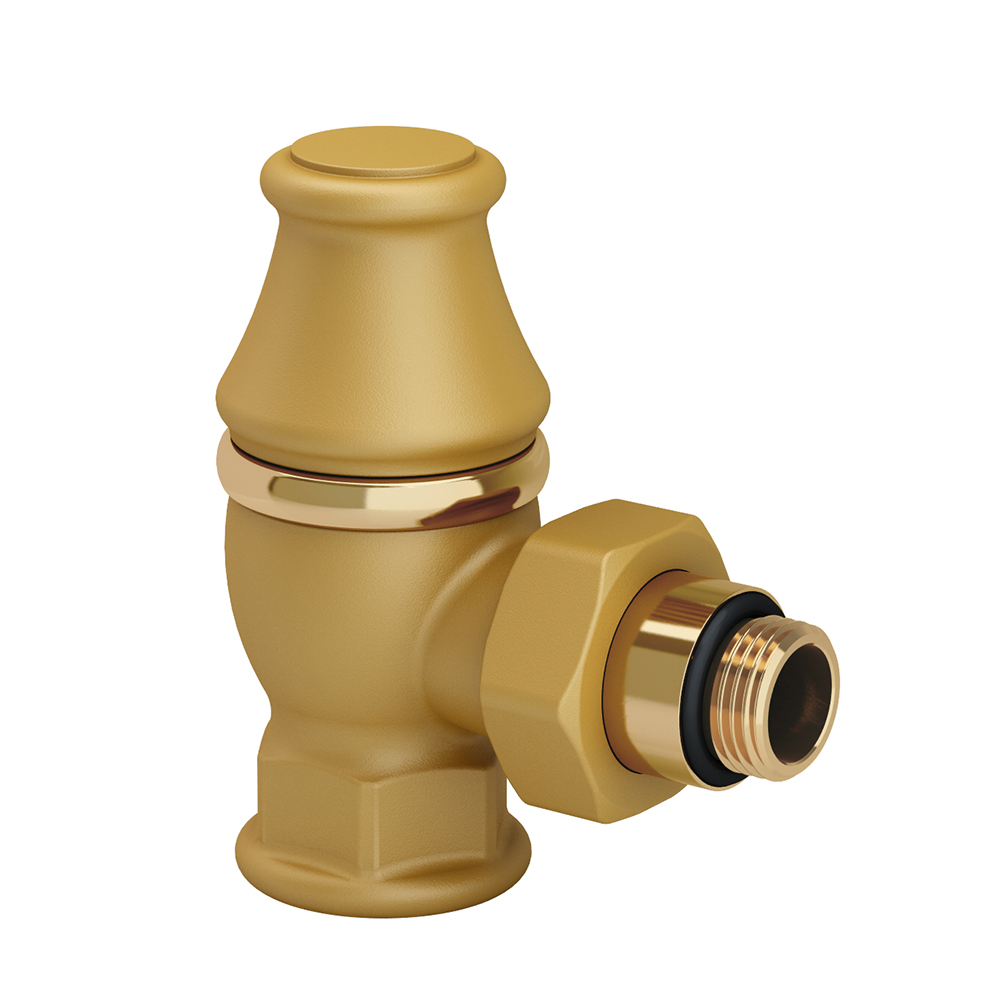 Запорный клапан SR Rubinetterie угловой серия "Liberty" 1/2"х3/4", цвет золото RAL1036